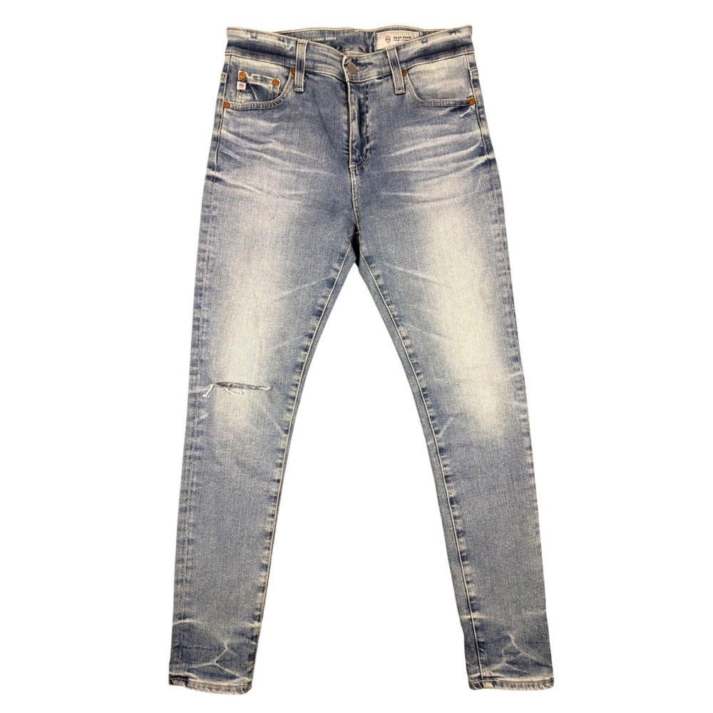 AG Adriano Goldschmied Farrah Skinny Ankle Jeans Light Wash Distressed 28R HR